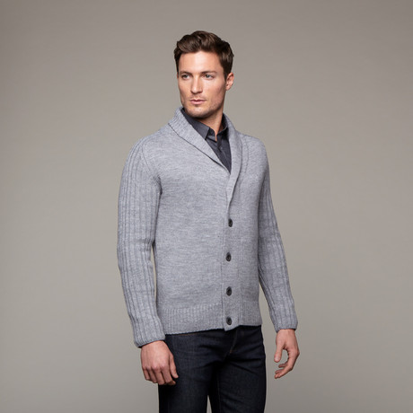 Monaco Shawl Collar Cardigan // Grey (S)