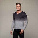 Bravas Ombre V Neck // Charcoal (S)