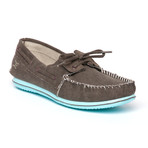 Riva Moccasin // Chocolate & Turquoise (Euro: 45)