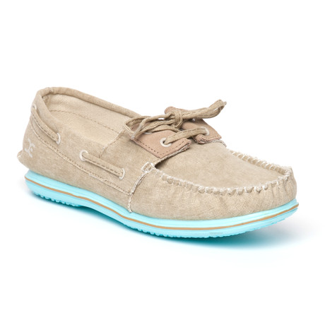 Riva Moccasin // Beige & Seagreen (Euro: 41)