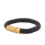 Braided Dark Brown Bolo Cord with Gold Clasp (Medium)