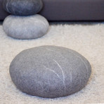 Felted Wool Stone Floor Cushion // Large (Gray)