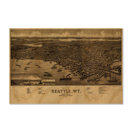 Seattle // 1884 (Small // 18"L x 12"H)