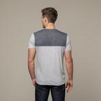 Colorblock Tee // Heather Grey + Charcoal  (S)