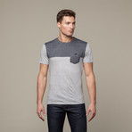 Colorblock Tee // Heather Grey + Charcoal  (S)