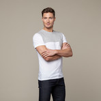 Colorblock Tee // Heather Grey + White (S)