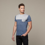 Colorblock Tee // Heather Grey + Indigo (S)