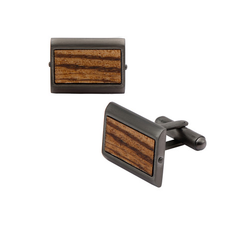 Wooden Steel Cufflinks