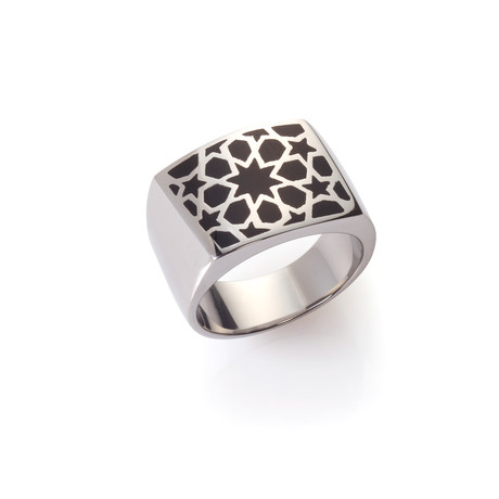 Lama Stainless Steel Ring // Black (Size 6)
