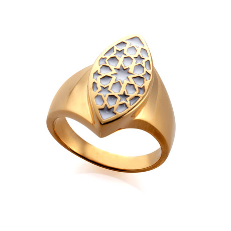 Flurita Gold Ring // White (Size 6)