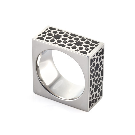 Cube Stainless Steel Ring // Black (Size 5)