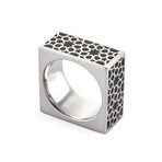 Cube Stainless Steel Ring // Black (Size 5)