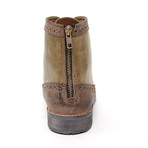 Ecru Leather Brogue Wingtip Angus Boots (Euro: 40)