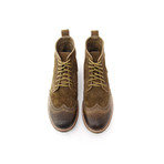 Hoo Leather + Suede Brogue Wingtip Angus Boots (Euro: 42)