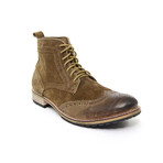 Hoo Leather + Suede Brogue Wingtip Angus Boots (Euro: 42)