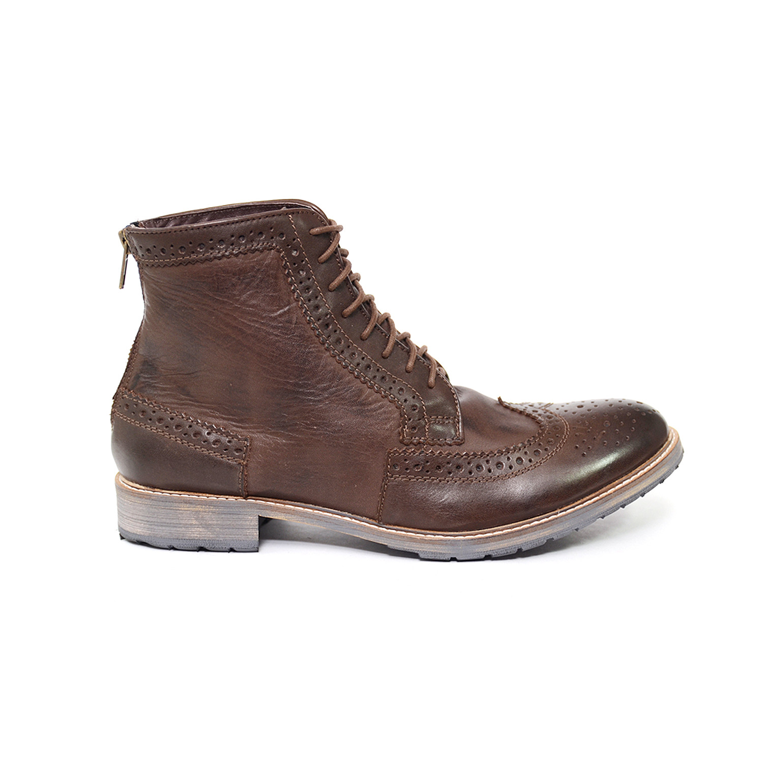 Milo Leather Brogue Wingtip Angus Boots (Euro: 40) - NBH.hoo Shoes ...