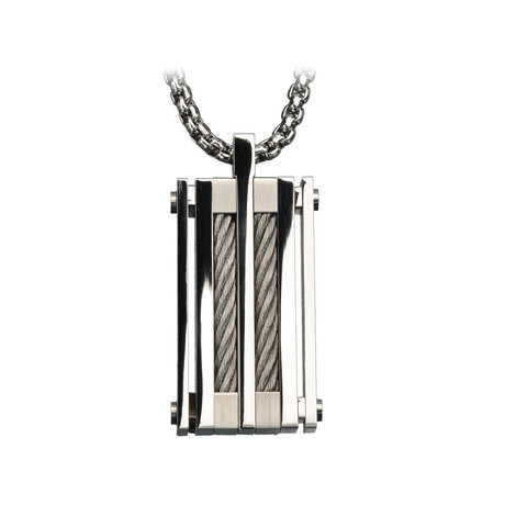 Stainless Steel Cable Pendant with Chain