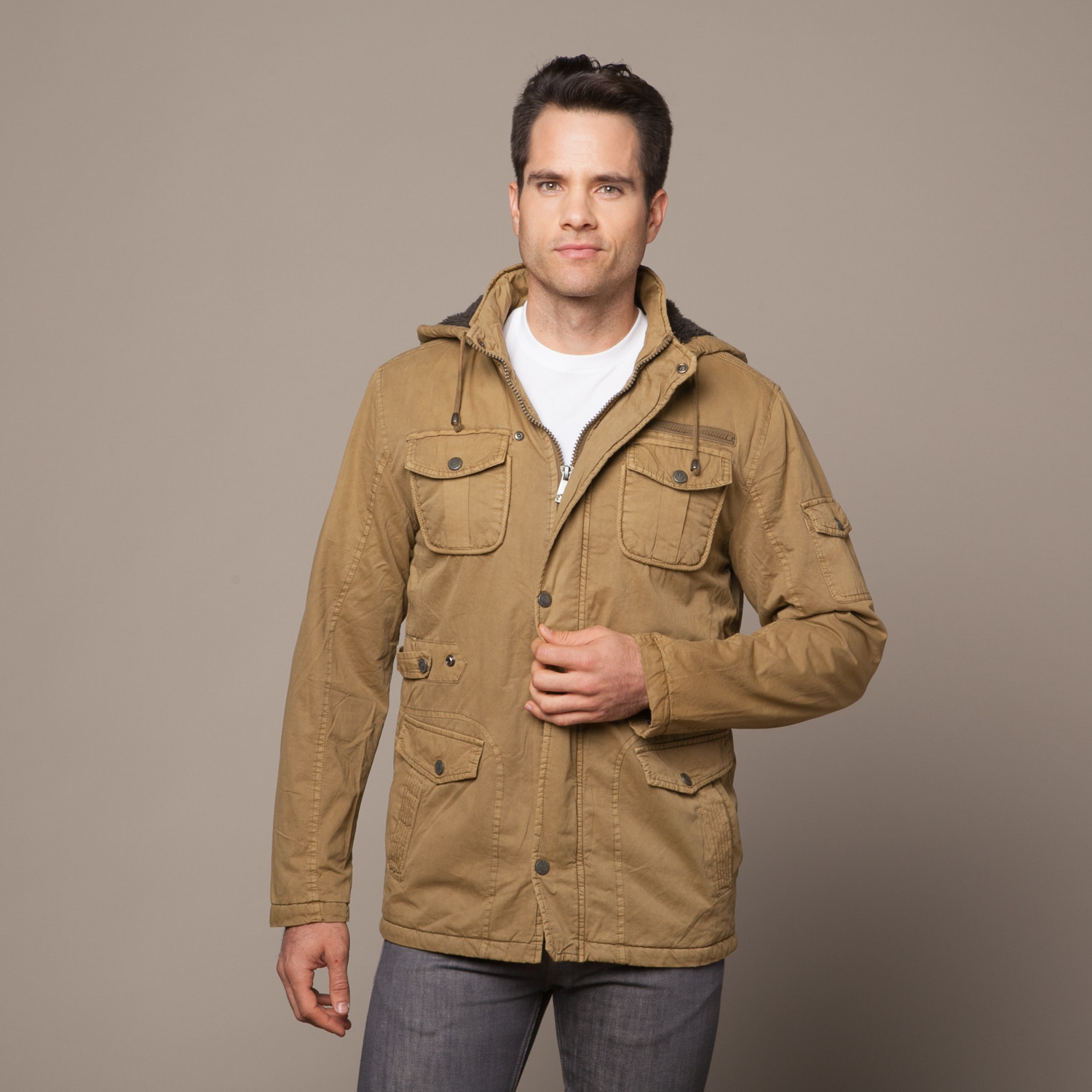 Zach Hooded Jacket + Sherpa Lining // Camel (S) - PX Clothing - Touch ...