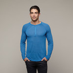 Eco-Splash Shirttail Henley // Splash Steel Blue (XL)