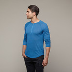 Eco-Splash Shirttail Henley // Splash Steel Blue (XL)