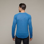 Eco-Splash Shirttail Henley // Splash Steel Blue (XL)