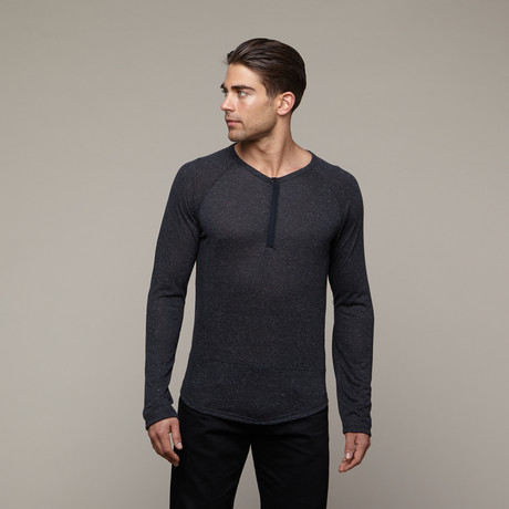 Eco-Splash Shirttail Henley // Splash Black (S)