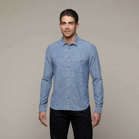 Ken Long Sleeve Button Down // Indigo (L)