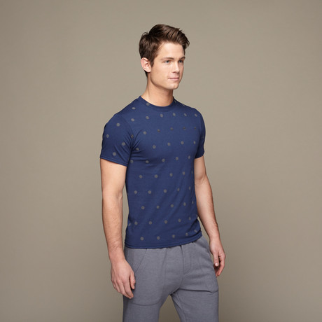 Polka Dot Basic Tee // Navy (XL)