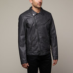 Faux Leather Jacket // Charcoal (S)