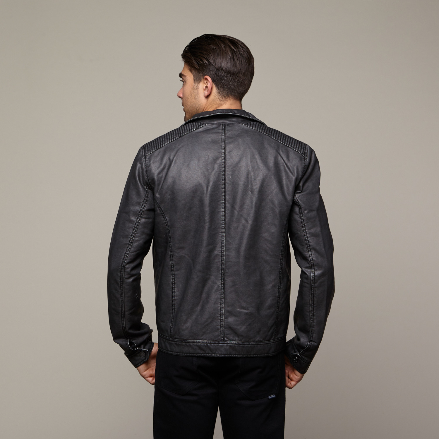 Faux Leather Jacket // Charcoal (S) - Point Zero - Touch of Modern