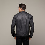 Faux Leather Jacket // Charcoal (S)