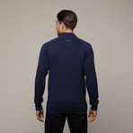 Full Zip Sweater Cardigan // Navy (L)