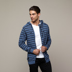 Sweater Zip Front Cardigan // Black + Slate (XL)