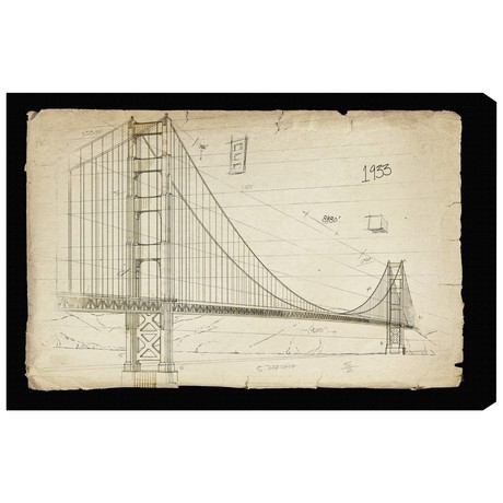 Golden Gate Bridge // 1933 (24"L x 16"W)