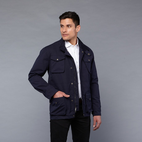 British Motorcycle Jacket // Navy (XS)