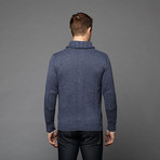 Loft 604 // Cashmere Cotton Shawl Collar Cardigan // Navy Melange (M)