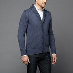 Loft 604 // Cashmere Cotton Shawl Collar Cardigan // Navy Melange (S)