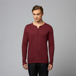 Raw Edge Henley // Burgundy (S)