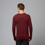 Raw Edge Henley // Burgundy (S)