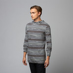 Thick-N-Thin Overdyed Striped Hoodie // Grey (M)