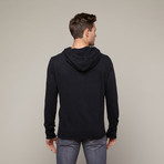 Herringbone Slub Hoodie // Black (XL)