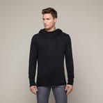 Herringbone Slub Hoodie // Black (XL)