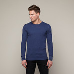 Waffle Long Sleeve Basic // Navy (L)