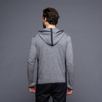 Color Blocked Full Zip Cashmere Hoodie // Shadow Mouline (S)