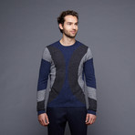 Julian Intarsia Cashmere Crew // Denim Blue (M)