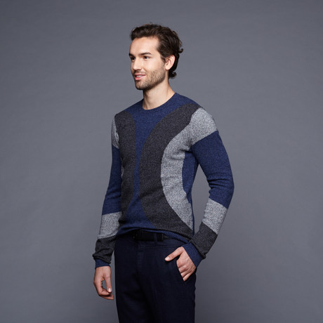 Julian Intarsia Cashmere Crew // Denim Blue (S)