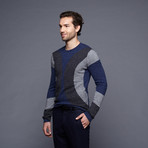 Julian Intarsia Cashmere Crew // Denim Blue (M)