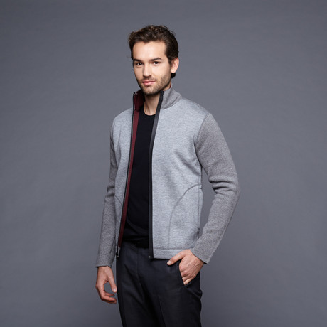 Coby Full Zip Cashmere Sweater // Granite (S)