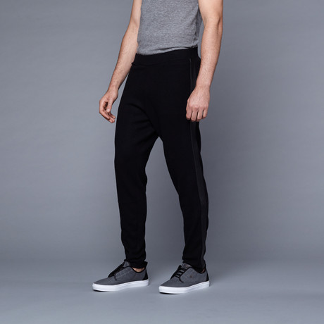 Cashmere Sweatpant + Leather // Black (S)