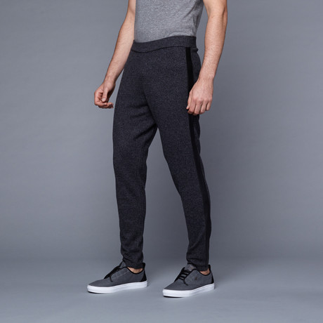 Cashmere Sweatpant + Leather // Coal (S)